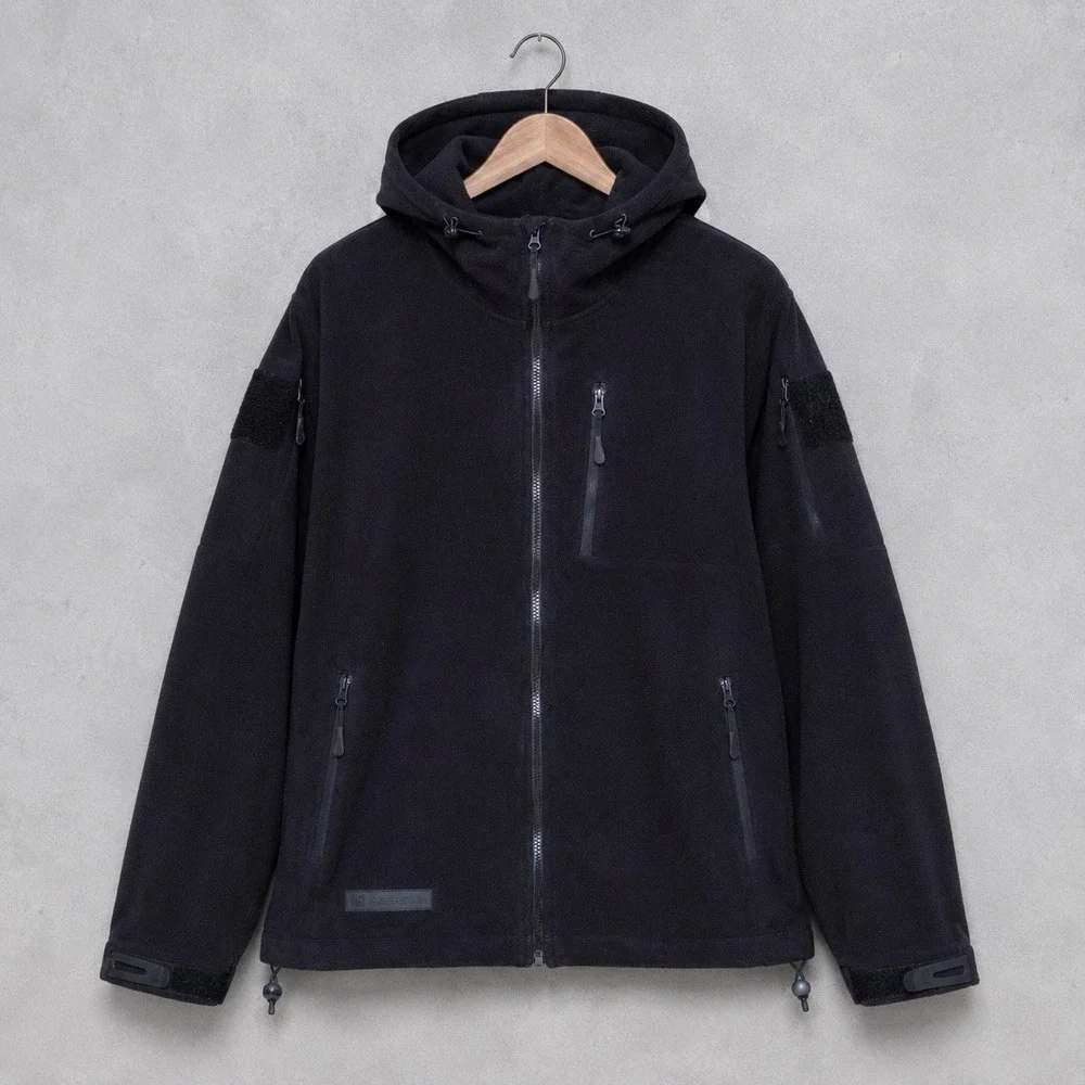 BAERSkin Tactical Fleece Hooded Jacket Men's XL Black Full Zip